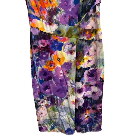 ESCADA Dress Deniel Fantasy Floral Knee Length Sleeveless Dress Multicolor US 6 - Picture 4 of 14